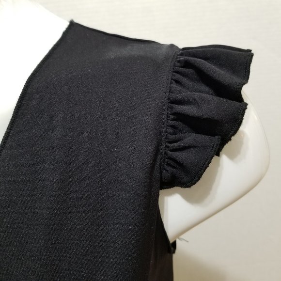 No Boundaries top Medium 7/9 ruffle flutter sleeve v-neck tie back Y2K - Picture 8 of 13